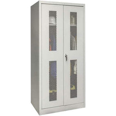 Hallowell - 1 Shelf Wardrobe Storage Cabinet - Steel, 36" Wide x 18" Deep x 78" High, Platinum - Industrial Tool & Supply