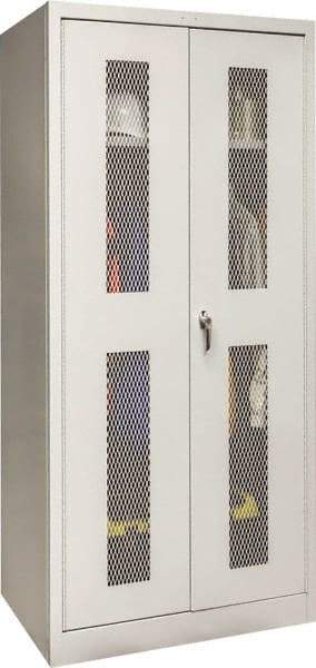 Hallowell - 1 Shelf Wardrobe Storage Cabinet - Steel, 36" Wide x 24" Deep x 78" High, Platinum - Industrial Tool & Supply