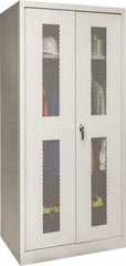 Hallowell - 1 Shelf Wardrobe Storage Cabinet - Steel, 36" Wide x 24" Deep x 78" High, Platinum - Industrial Tool & Supply