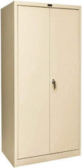 Hallowell - 1 Shelf Wardrobe Storage Cabinet - Steel, 36" Wide x 24" Deep x 72" High, Tan - Industrial Tool & Supply