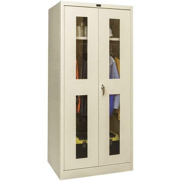Hallowell - 1 Shelf Wardrobe Storage Cabinet - Steel, 48" Wide x 18" Deep x 72" High, Tan - Industrial Tool & Supply