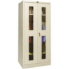 Hallowell - 1 Shelf Wardrobe Storage Cabinet - Steel, 48" Wide x 24" Deep x 72" High, Tan - Industrial Tool & Supply