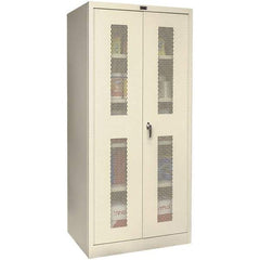 Hallowell - 4 Shelf Visible Storage Cabinet - Steel, 36" Wide x 24" Deep x 72" High, Tan - Industrial Tool & Supply