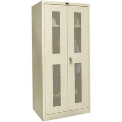Hallowell - 1 Shelf Wardrobe Storage Cabinet - Steel, 36" Wide x 24" Deep x 72" High, Tan - Industrial Tool & Supply