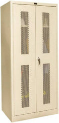 Hallowell - 1 Shelf Wardrobe Storage Cabinet - Steel, 36" Wide x 24" Deep x 72" High, Tan - Industrial Tool & Supply