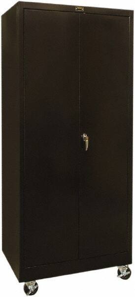 Hallowell - 4 Shelf Mobile Storage Cabinet - Steel, 36" Wide x 24" Deep x 72" High, Black - Industrial Tool & Supply