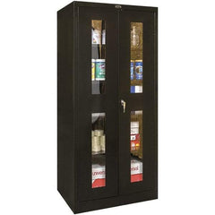 Hallowell - 4 Shelf Visible Storage Cabinet - Steel, 36" Wide x 18" Deep x 72" High, Black - Industrial Tool & Supply