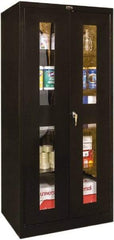Hallowell - 4 Shelf Visible Storage Cabinet - Steel, 36" Wide x 24" Deep x 72" High, Black - Industrial Tool & Supply