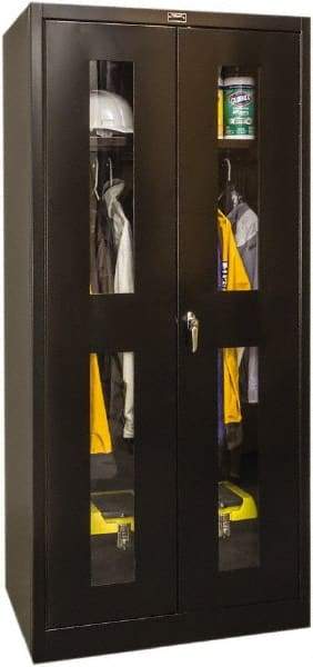 Hallowell - 1 Shelf Wardrobe Storage Cabinet - Steel, 36" Wide x 24" Deep x 72" High, Black - Industrial Tool & Supply