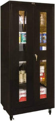 Hallowell - 4 Shelf Mobile Storage Cabinet - Steel, 36" Wide x 24" Deep x 72" High, Black - Industrial Tool & Supply