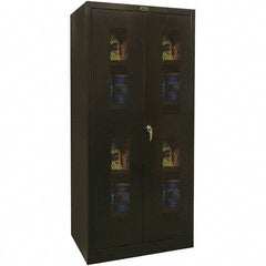 Hallowell - 4 Shelf Visible Storage Cabinet - Steel, 36" Wide x 18" Deep x 72" High, Black - Industrial Tool & Supply