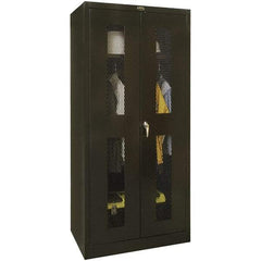 Hallowell - 1 Shelf Wardrobe Storage Cabinet - Steel, 48" Wide x 18" Deep x 72" High, Black - Industrial Tool & Supply