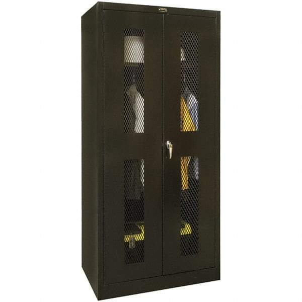 Hallowell - 1 Shelf Wardrobe Storage Cabinet - Steel, 48" Wide x 18" Deep x 72" High, Black - Industrial Tool & Supply