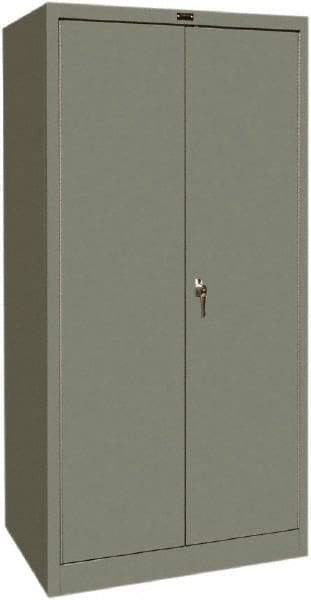 Hallowell - 4 Shelf Locking Storage Cabinet - Steel, 36" Wide x 24" Deep x 72" High, Gray - Industrial Tool & Supply
