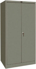 Hallowell - 4 Shelf Locking Storage Cabinet - Steel, 36" Wide x 24" Deep x 72" High, Gray - Industrial Tool & Supply