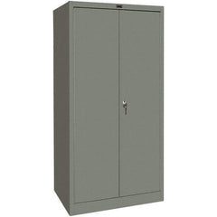 Hallowell - 4 Shelf Combination Storage Cabinet - Steel, 48" Wide x 24" Deep x 72" High, Gray - Industrial Tool & Supply