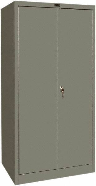 Hallowell - 4 Shelf Combination Storage Cabinet - Steel, 36" Wide x 24" Deep x 72" High, Gray - Industrial Tool & Supply