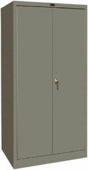 Hallowell - 4 Shelf Combination Storage Cabinet - Steel, 36" Wide x 24" Deep x 72" High, Gray - Industrial Tool & Supply