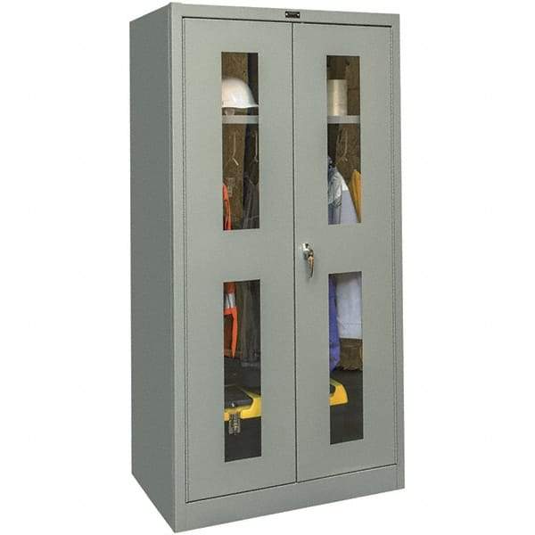 Hallowell - 1 Shelf Wardrobe Storage Cabinet - Steel, 48" Wide x 18" Deep x 72" High, Gray - Industrial Tool & Supply