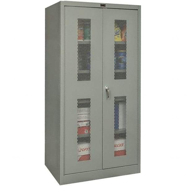 Hallowell - 4 Shelf Visible Storage Cabinet - Steel, 36" Wide x 18" Deep x 72" High, Gray - Industrial Tool & Supply