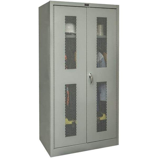Hallowell - 1 Shelf Wardrobe Storage Cabinet - Steel, 48" Wide x 18" Deep x 72" High, Gray - Industrial Tool & Supply
