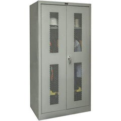 Hallowell - 1 Shelf Wardrobe Storage Cabinet - Steel, 48" Wide x 18" Deep x 72" High, Gray - Industrial Tool & Supply