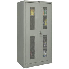 Hallowell - 4 Shelf Combination Storage Cabinet - Steel, 48" Wide x 18" Deep x 72" High, Gray - Industrial Tool & Supply