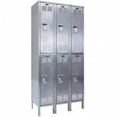Hallowell - 6 Door, 2 Tier, Stainless Steel Locker - Industrial Tool & Supply
