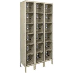 Hallowell - 18 Door, 6 Tier, Safety-View Plus Box Locker - Industrial Tool & Supply