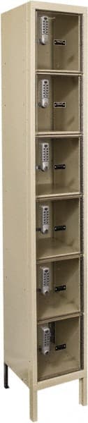 Hallowell - 6 Door, 6 Tier, Safety-View Plus Box Locker - Industrial Tool & Supply