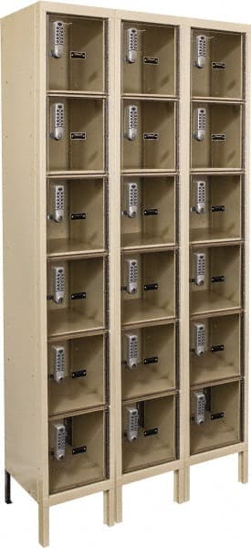 Hallowell - 18 Door, 6 Tier, Safety-View Plus Box Locker - Industrial Tool & Supply