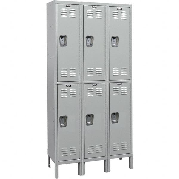 Hallowell - Medsafe 6 Door, 2 Tier, Premium Wardrobe Lockers - Industrial Tool & Supply
