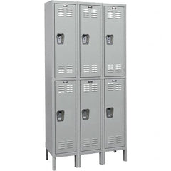 Hallowell - Medsafe 6 Door, 2 Tier, Premium Wardrobe Lockers - Industrial Tool & Supply