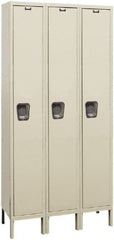 Hallowell - 3 Door, 1 Tier, Premium Wardrobe Lockers - Industrial Tool & Supply