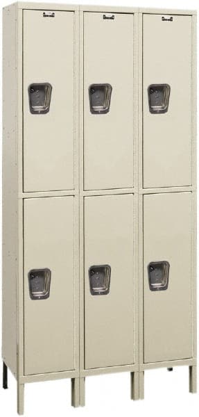 Hallowell - 6 Door, 2 Tier, Premium Wardrobe Lockers - Industrial Tool & Supply
