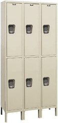Hallowell - 6 Door, 2 Tier, Premium Wardrobe Lockers - Industrial Tool & Supply