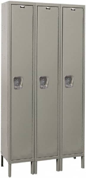 Hallowell - 3 Door, 1 Tier, Premium Wardrobe Lockers - Industrial Tool & Supply
