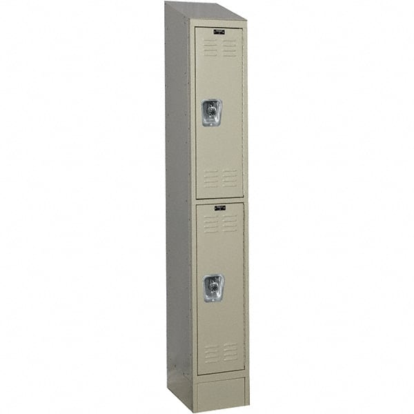 Hallowell - 2 Door, 2 Tier, Ready-Built Wardrobe & Box Lockers - Industrial Tool & Supply
