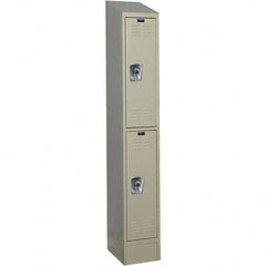 Hallowell - 2 Door, 2 Tier, Ready-Built Wardrobe & Box Lockers - Industrial Tool & Supply