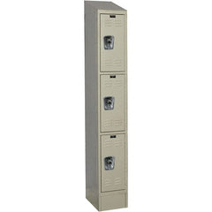 Hallowell - 3 Door, 3 Tier, Ready-Built Wardrobe & Box Lockers - Industrial Tool & Supply