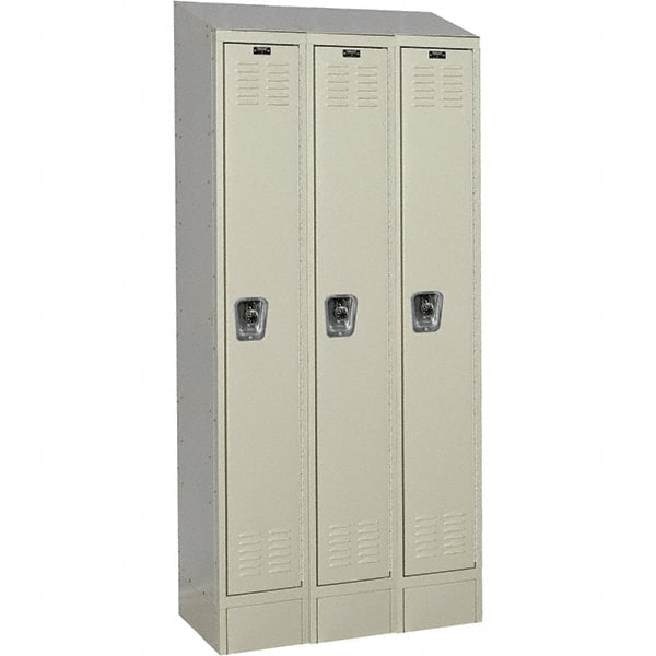 Hallowell - 3 Door, 1 Tier, Ready-Built Wardrobe & Box Lockers - Industrial Tool & Supply