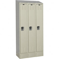 Hallowell - 3 Door, 1 Tier, Ready-Built Wardrobe & Box Lockers - Industrial Tool & Supply