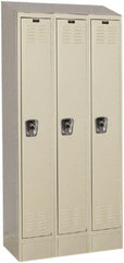 Hallowell - 3 Door, 1 Tier, Ready-Built Wardrobe & Box Lockers - Industrial Tool & Supply