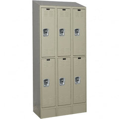 Hallowell - 6 Door, 2 Tier, Ready-Built Wardrobe & Box Lockers - Industrial Tool & Supply