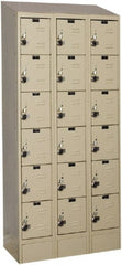 Hallowell - 18 Door, 6 Tier, Ready-Built Wardrobe & Box Lockers - Industrial Tool & Supply