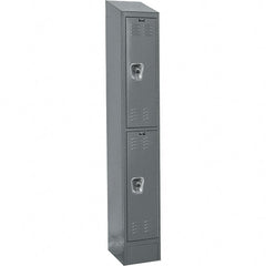Hallowell - 2 Door, 2 Tier, Ready-Built Wardrobe & Box Lockers - Industrial Tool & Supply