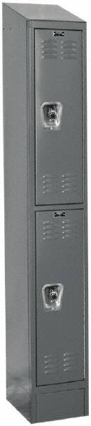 Hallowell - 2 Door, 2 Tier, Ready-Built Wardrobe & Box Lockers - Industrial Tool & Supply
