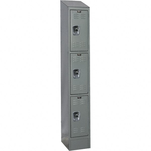 Hallowell - 3 Door, 3 Tier, Ready-Built Wardrobe & Box Lockers - Industrial Tool & Supply
