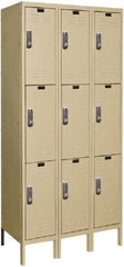 Hallowell - 9 Door, 3 Tier, Electronic Access Lockers - Industrial Tool & Supply