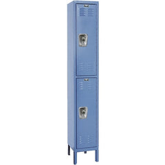 Hallowell - 2 Door, 2 Tier, Ready-Built Wardrobe & Box Lockers - Industrial Tool & Supply